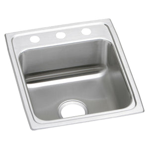 Alternate Image for Elkay Lustertone Classic 17" Drop In/Topmount Stainless Steel ADA Kitchen Sink, Lustrous Satin, 1 Faucet Hole, LRAD1720501