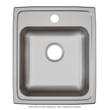 Elkay Lustertone Classic 17" Drop In/Topmount Stainless Steel ADA Kitchen Sink, Lustrous Satin, No Faucet Hole, LRAD1720550