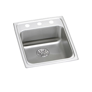 Alternate Image for Elkay Lustertone Classic 17" Drop In/Topmount Stainless Steel ADA Kitchen Sink, Lustrous Satin, OS4 Faucet Holes, Perfect Drain, LRAD172065PDOS4