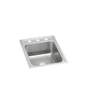 Elkay Lustertone Classic 17" Drop In/Topmount Stainless Steel ADA Kitchen Sink, Lustrous Satin, OS4 Faucet Holes, LRAD172255OS4