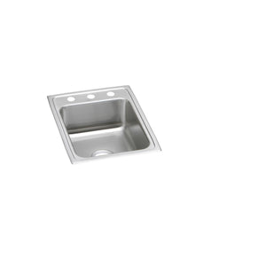 Alternate Image for Elkay Lustertone Classic 17" Drop In/Topmount Stainless Steel ADA Kitchen Sink, Lustrous Satin, 3 Faucet Holes, LRAD1722503