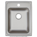 Elkay Lustertone Classic 17" Drop In/Topmount Stainless Steel ADA Kitchen Sink, Lustrous Satin, OS4 Faucet Holes, LRAD172265OS4