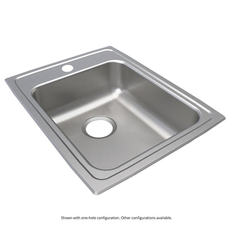 Elkay Lustertone Classic 17" Drop In/Topmount Stainless Steel ADA Kitchen Sink, Lustrous Satin, 1 Faucet Hole, LRAD1722651