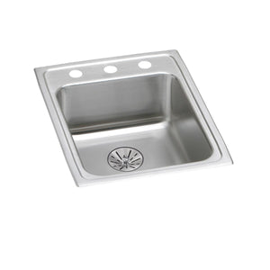 Alternate Image for Elkay Lustertone Classic 17" Drop In/Topmount Stainless Steel ADA Kitchen Sink, Lustrous Satin, 3 Faucet Holes, Perfect Drain, LRAD172265PD3