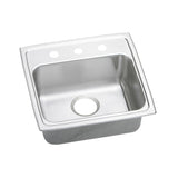 Elkay Lustertone Classic 19" Drop In/Topmount Stainless Steel ADA Kitchen Sink, Lustrous Satin, No Faucet Hole, LRADQ1918650