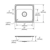 Elkay Lustertone Classic 19" Drop In/Topmount Stainless Steel ADA Kitchen Sink, Lustrous Satin, 1 Faucet Hole, LRADQ1918501