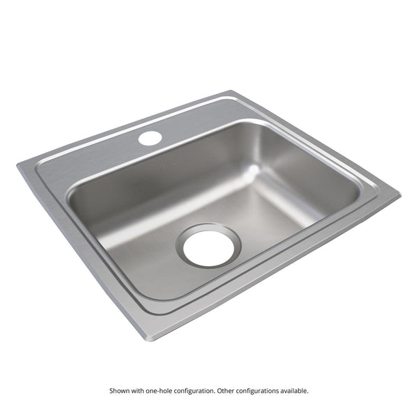 Elkay Lustertone Classic 19" Drop In/Topmount Stainless Steel ADA Kitchen Sink, Lustrous Satin, No Faucet Hole, LRAD1918550