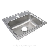 Elkay Lustertone Classic 19" Drop In/Topmount Stainless Steel ADA Kitchen Sink, Lustrous Satin, MR2 Faucet Holes, LRAD191865MR2