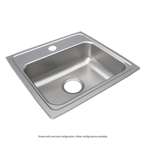 Elkay Lustertone Classic 19" Drop In/Topmount Stainless Steel ADA Kitchen Sink, Lustrous Satin, OS4 Faucet Holes, LRAD191850OS4
