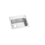 Elkay Lustertone Classic 19" Drop In/Topmount Stainless Steel ADA Kitchen Sink, Lustrous Satin, 2 Faucet Holes, LRAD191865L2