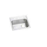 Elkay Lustertone Classic 19" Drop In/Topmount Stainless Steel ADA Kitchen Sink, Lustrous Satin, OS4 Faucet Holes, LRAD191865ROS4