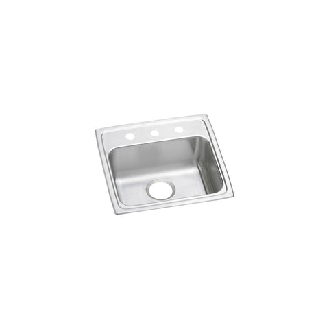 Elkay Lustertone Classic 19" Drop In/Topmount Stainless Steel ADA Kitchen Sink, Lustrous Satin, OS4 Faucet Holes, LRAD191845OS4