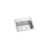 Elkay Lustertone Classic 20" Drop In/Topmount Stainless Steel ADA Kitchen Sink, Lustrous Satin, 3 Faucet Holes, LRAD1919403