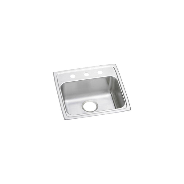 Elkay Lustertone Classic 19" Drop In/Topmount Stainless Steel ADA Kitchen Sink, Lustrous Satin, 2 Faucet Holes, LRADQ1918402