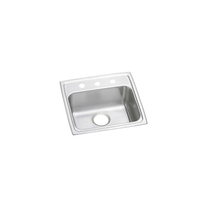 Alternate Image for Elkay Lustertone Classic 19" Drop In/Topmount Stainless Steel ADA Kitchen Sink, Lustrous Satin, MR2 Faucet Holes, LRAD191845MR2