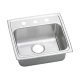 Elkay Lustertone Classic 20" Drop In/Topmount Stainless Steel ADA Kitchen Sink, Lustrous Satin, 3 Faucet Holes, LRADQ1919553