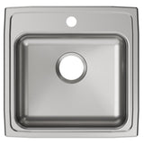 Elkay Lustertone Classic 20" Drop In/Topmount Stainless Steel ADA Kitchen Sink, Lustrous Satin, 1 Faucet Hole, LRAD1919501