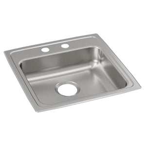 Alternate Image for Elkay Lustertone Classic 20" Drop In/Topmount Stainless Steel ADA Kitchen Sink, Lustrous Satin, 2 Faucet Holes, LRAD1919502