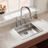 Elkay Lustertone Classic 20" Drop In/Topmount Stainless Steel ADA Kitchen Sink, Lustrous Satin, 3 Faucet Holes, LRAD1919503