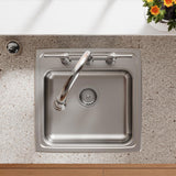 Elkay Lustertone Classic 20" Drop In/Topmount Stainless Steel ADA Kitchen Sink, Lustrous Satin, 3 Faucet Holes, LRAD1919503