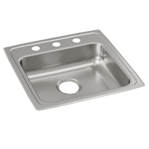 Alternate Image for Elkay Lustertone Classic 20" Drop In/Topmount Stainless Steel ADA Kitchen Sink, Lustrous Satin, 3 Faucet Holes, LRAD1919503
