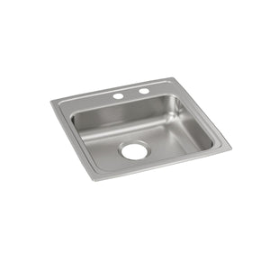 Alternate Image for Elkay Lustertone Classic 20" Drop In/Topmount Stainless Steel ADA Kitchen Sink, Lustrous Satin, MR2 Faucet Holes, LRAD191950MR2