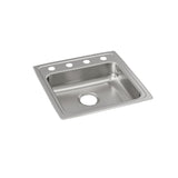 Elkay Lustertone Classic 20" Drop In/Topmount Stainless Steel ADA Kitchen Sink, Lustrous Satin, OS4 Faucet Holes, LRAD191950OS4