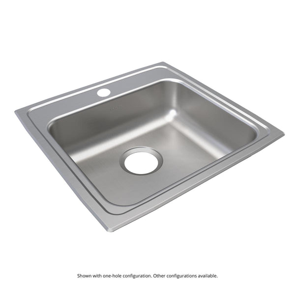 Elkay Lustertone Classic 20" Drop In/Topmount Stainless Steel ADA Kitchen Sink, Lustrous Satin, 3 Faucet Holes, LRAD1919553