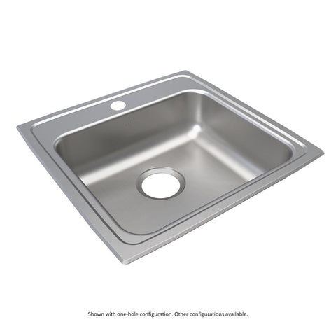 Elkay Lustertone Classic 20" Drop In/Topmount Stainless Steel ADA Kitchen Sink, Lustrous Satin, MR2 Faucet Holes, LRAD191960MR2