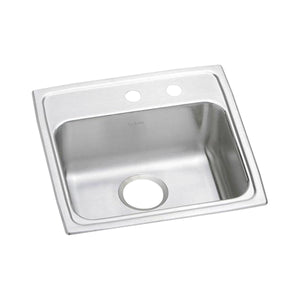 Alternate Image for Elkay Lustertone Classic 20" Drop In/Topmount Stainless Steel ADA Kitchen Sink, Lustrous Satin, MR2 Faucet Holes, LRAD191955MR2
