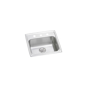 Alternate Image for Elkay Lustertone Classic 20" Drop In/Topmount Stainless Steel ADA Kitchen Sink, Lustrous Satin, 2 Faucet Holes, Perfect Drain, LRAD191965PD2