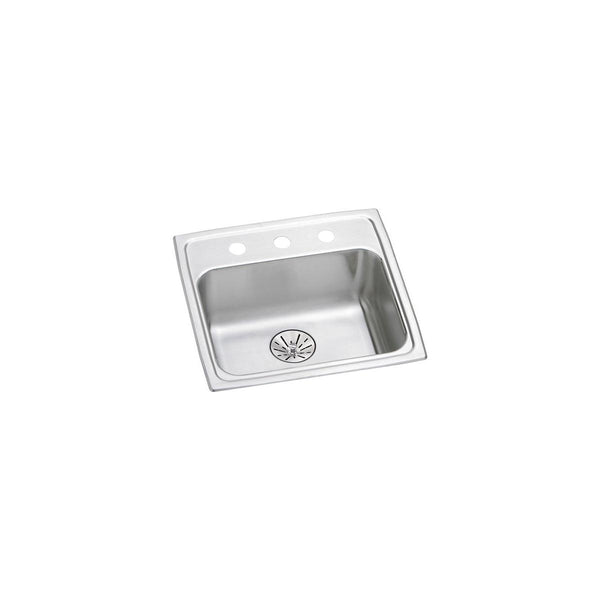 Elkay Lustertone Classic 19" Drop In/Topmount Stainless Steel ADA Kitchen Sink, Lustrous Satin, 1 Faucet Hole, Perfect Drain, LRAD191865PD1