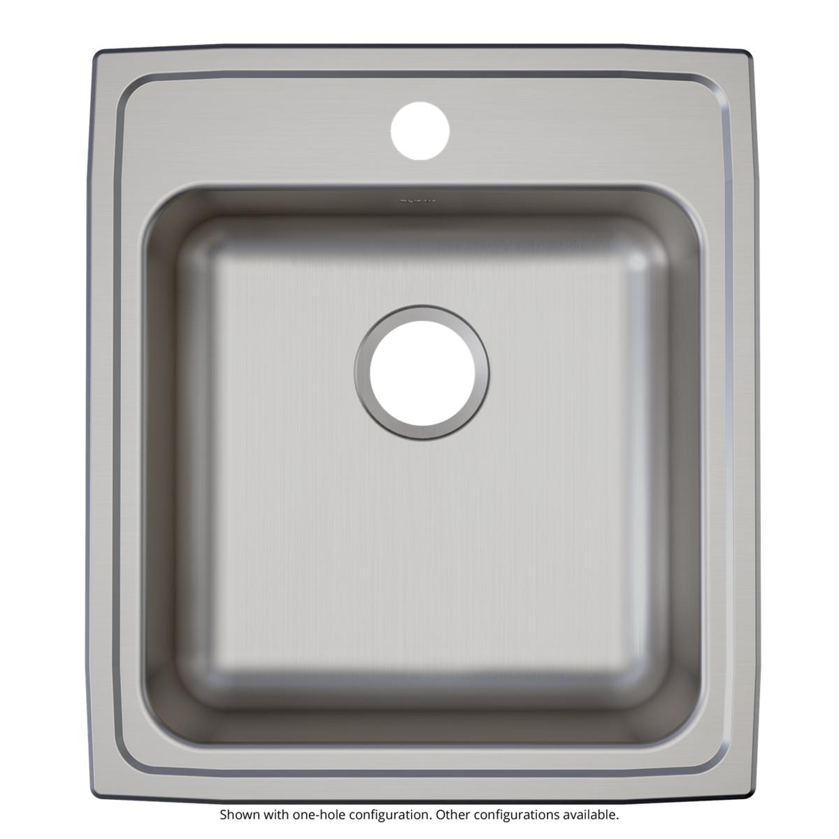 Elkay Lustertone Classic 20" Drop In/Topmount Stainless Steel ADA Kitchen Sink, Lustrous Satin, 2 Faucet Holes, LRAD2022552