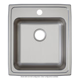 Elkay Lustertone Classic 20" Drop In/Topmount Stainless Steel ADA Kitchen Sink, Lustrous Satin, 3 Faucet Holes, LRAD2022603