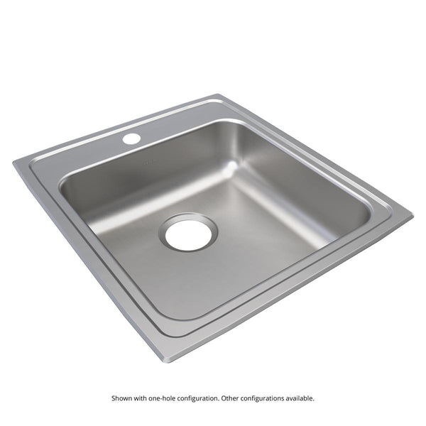 Elkay Lustertone Classic 20" Drop In/Topmount Stainless Steel ADA Kitchen Sink, Lustrous Satin, No Faucet Hole, LRAD2022600