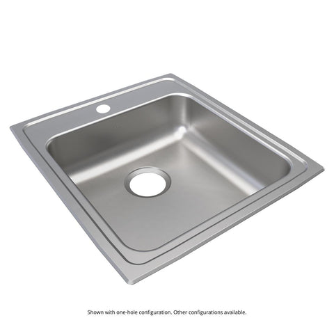 Elkay Lustertone Classic 20" Drop In/Topmount Stainless Steel ADA Kitchen Sink, Lustrous Satin, No Faucet Hole, LRAD2022550