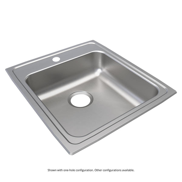 Elkay Lustertone Classic 20" Drop In/Topmount Stainless Steel ADA Kitchen Sink, Lustrous Satin, 3 Faucet Holes, LRAD2022553