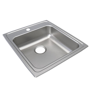 Alternate Image for Elkay Lustertone Classic 20" Drop In/Topmount Stainless Steel ADA Kitchen Sink, Lustrous Satin, 1 Faucet Hole, LRAD2022651