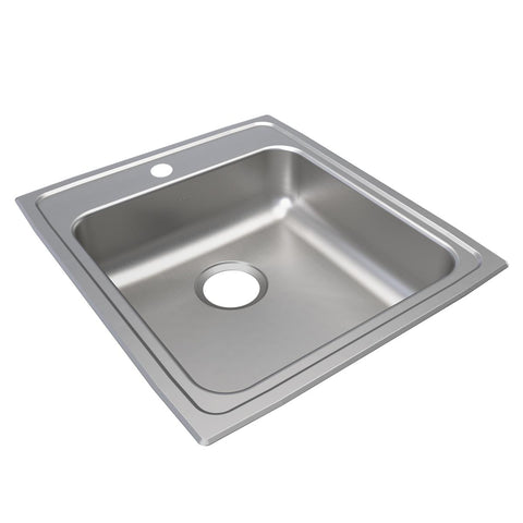 Elkay Lustertone Classic 20" Drop In/Topmount Stainless Steel ADA Kitchen Sink, Lustrous Satin, 1 Faucet Hole, LRAD2022651