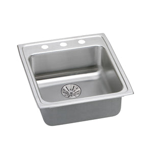 Alternate Image for Elkay Lustertone Classic 20" Drop In/Topmount Stainless Steel ADA Kitchen Sink, Lustrous Satin, 2 Faucet Holes, Perfect Drain, LRADQ202265PD2