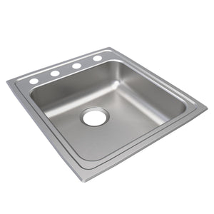 Alternate Image for Elkay Lustertone Classic 20" Drop In/Topmount Stainless Steel ADA Kitchen Sink, Lustrous Satin, OS4 Faucet Holes, LRAD202265OS4