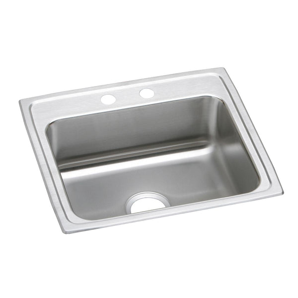 Elkay Lustertone Classic 22" Drop In/Topmount Stainless Steel ADA Kitchen Sink, Lustrous Satin, 1 Faucet Hole, LRAD2219401