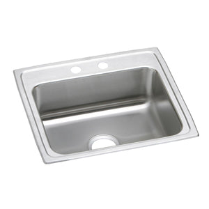 Alternate Image for Elkay Lustertone Classic 22" Drop In/Topmount Stainless Steel ADA Kitchen Sink, Lustrous Satin, MR2 Faucet Holes, LRAD221940MR2