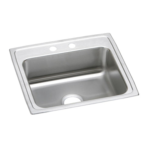 Elkay Lustertone Classic 22" Drop In/Topmount Stainless Steel ADA Kitchen Sink, Lustrous Satin, MR2 Faucet Holes, LRAD221940MR2