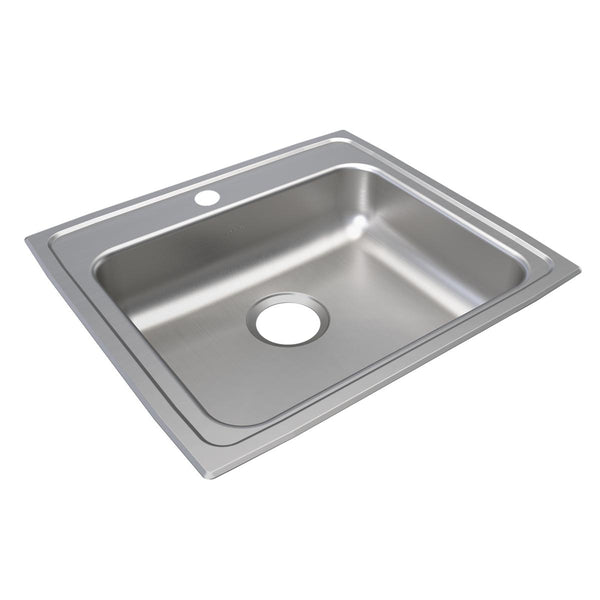 Elkay Lustertone Classic 22" Drop In/Topmount Stainless Steel ADA Kitchen Sink, Lustrous Satin, 18 Gauge, LRAD2219500