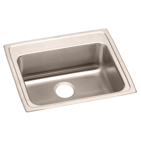 Elkay Lustertone Classic 22" Drop In/Topmount Stainless Steel ADA Kitchen Sink, Lustrous Satin, 18 Gauge, LRAD2219550