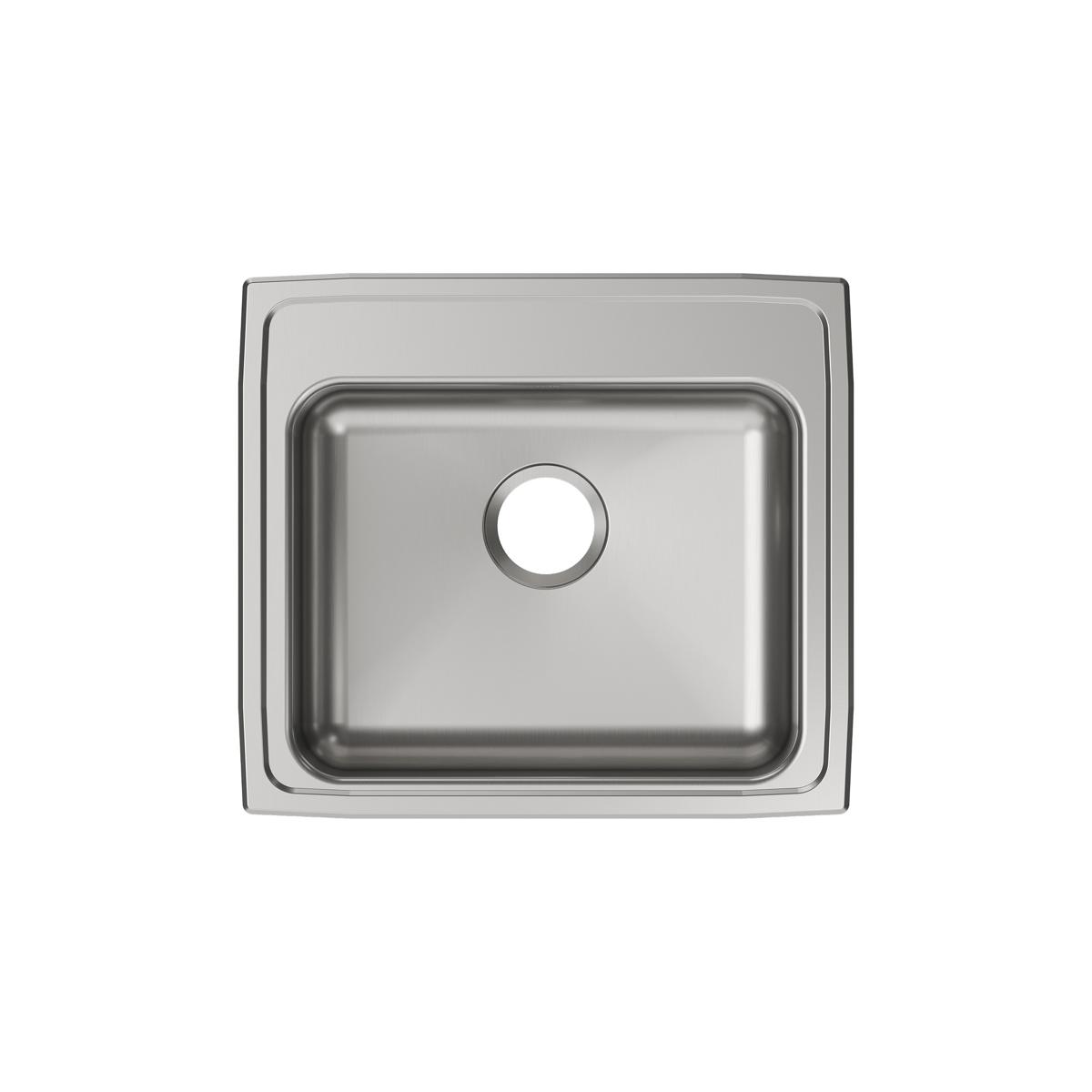 Elkay Lustertone Classic 22" Drop In/Topmount Stainless Steel ADA Kitchen Sink, Lustrous Satin, 18 Gauge, LRAD2219650