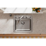 Elkay Lustertone Classic 22" Drop In/Topmount Stainless Steel ADA Kitchen Sink, Lustrous Satin, 5 Faucet Holes, LRAD2219655