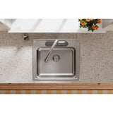 Elkay Lustertone Classic 22" Drop In/Topmount Stainless Steel ADA Kitchen Sink, Lustrous Satin, MR2 Faucet Holes, LRAD221965MR2
