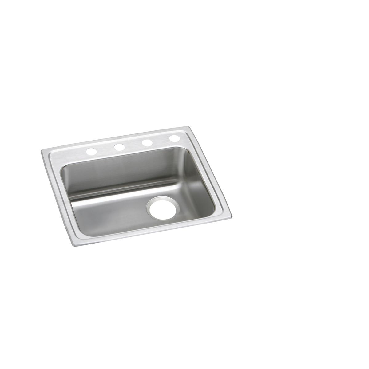 Elkay Lustertone Classic 22" Drop In/Topmount Stainless Steel ADA Kitchen Sink, Lustrous Satin, 2 Faucet Holes, LRAD221955R2